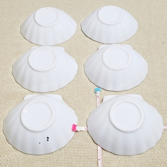 Vintage Portelan Porcelain Scallop Shell Dishes from Romania set of 6 - Picture 8 of 8